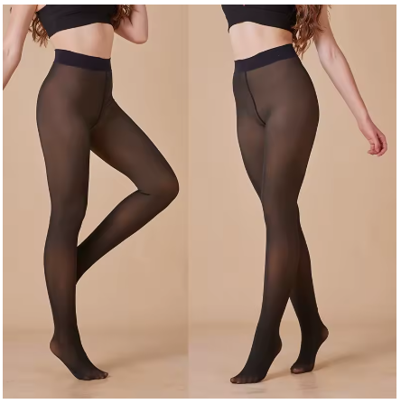 Meia Calça WOOL LINING - Térmica forrada  Aveludada Elástica Translucida