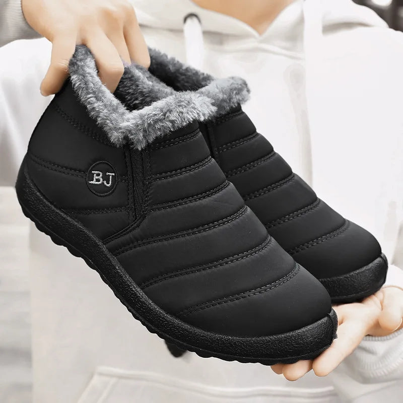 Sapato Warm Plush - Tênis Bota de algodão pelúcia impermeável antiaderente
