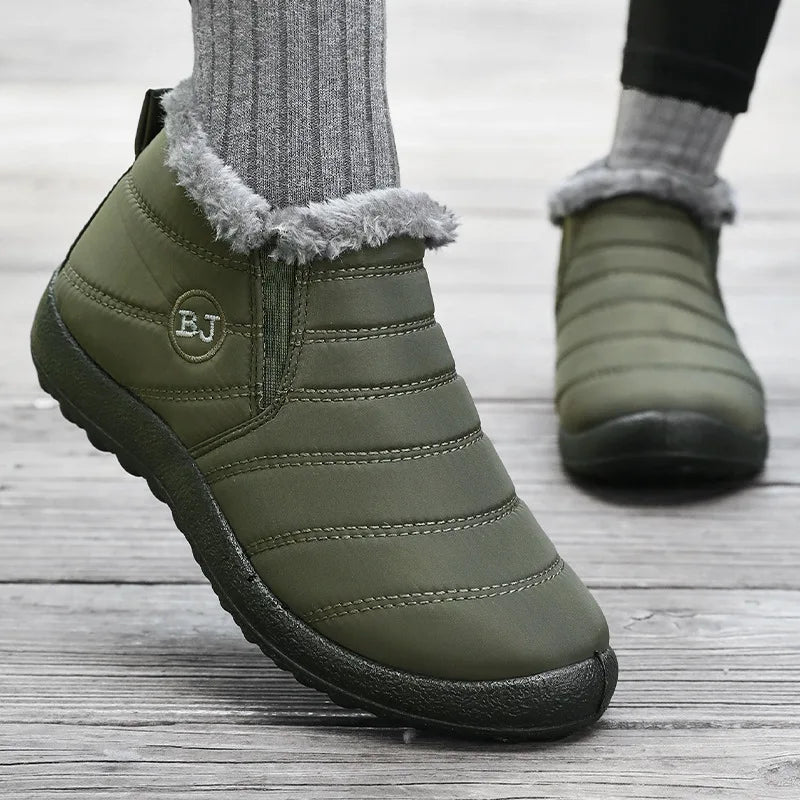 Sapato Warm Plush - Tênis Bota de algodão pelúcia impermeável antiaderente