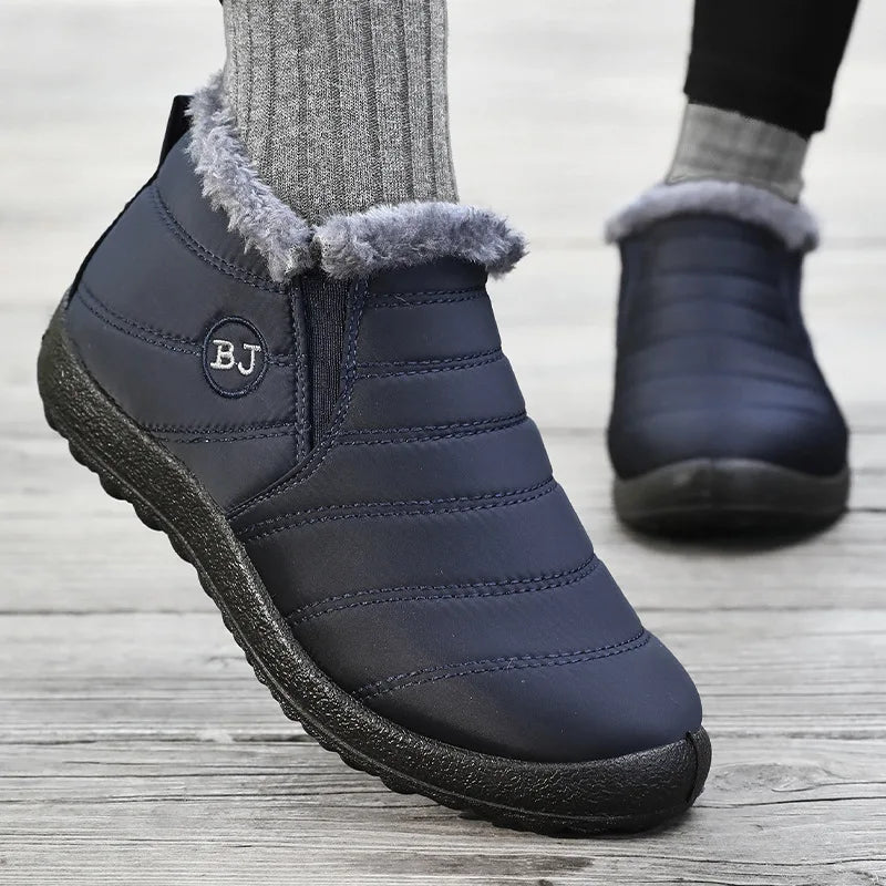 Sapato Warm Plush - Tênis Bota de algodão pelúcia impermeável antiaderente