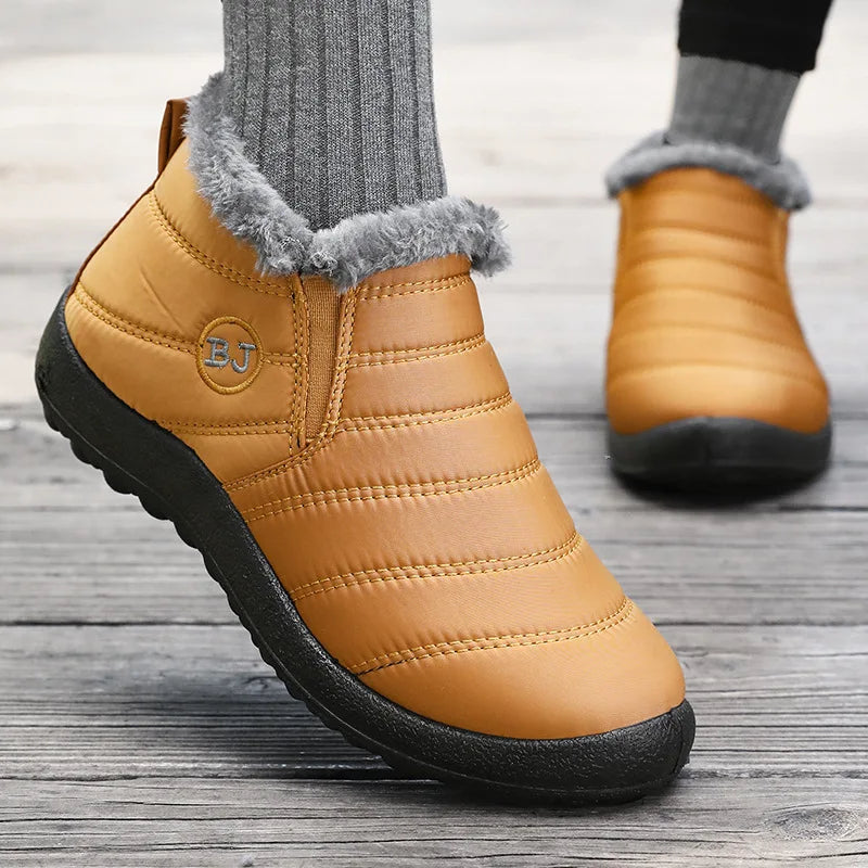 Sapato Warm Plush - Tênis Bota de algodão pelúcia impermeável antiaderente