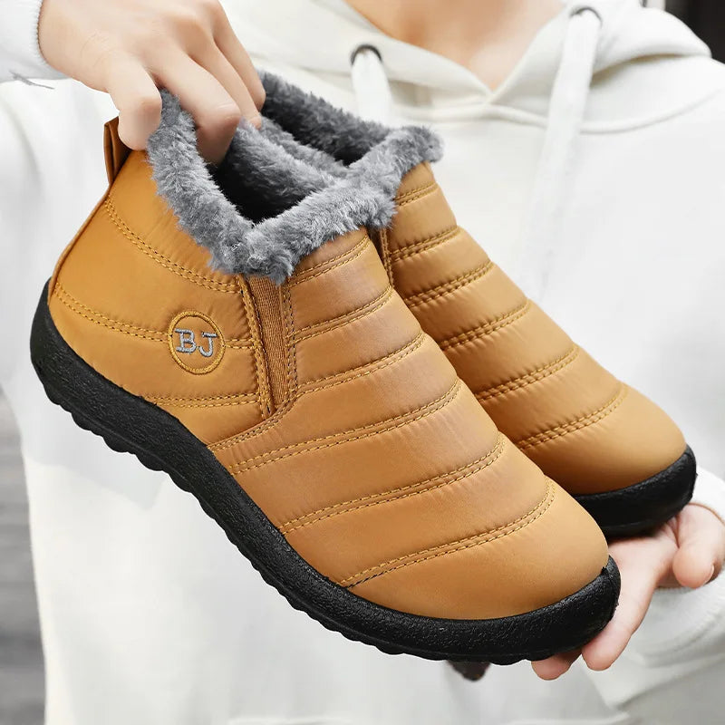 Sapato Warm Plush - Tênis Bota de algodão pelúcia impermeável antiaderente