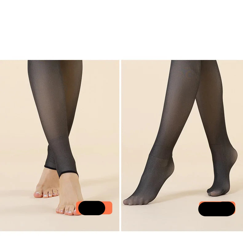 Meia Calça WOOL LINING - Térmica forrada  Aveludada Elástica Translucida