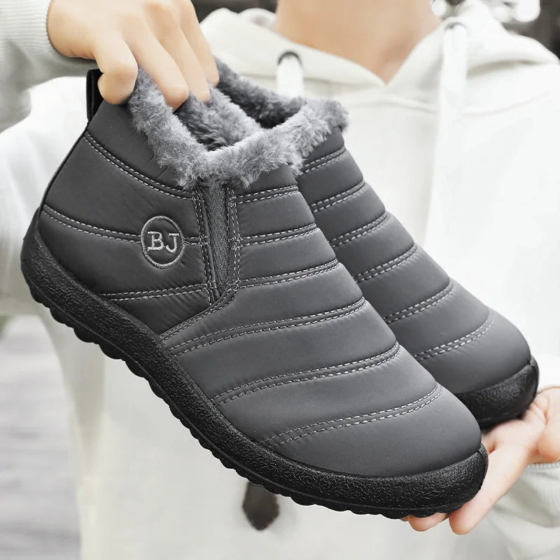 Sapato Warm Plush - Tênis Bota de algodão pelúcia impermeável antiaderente