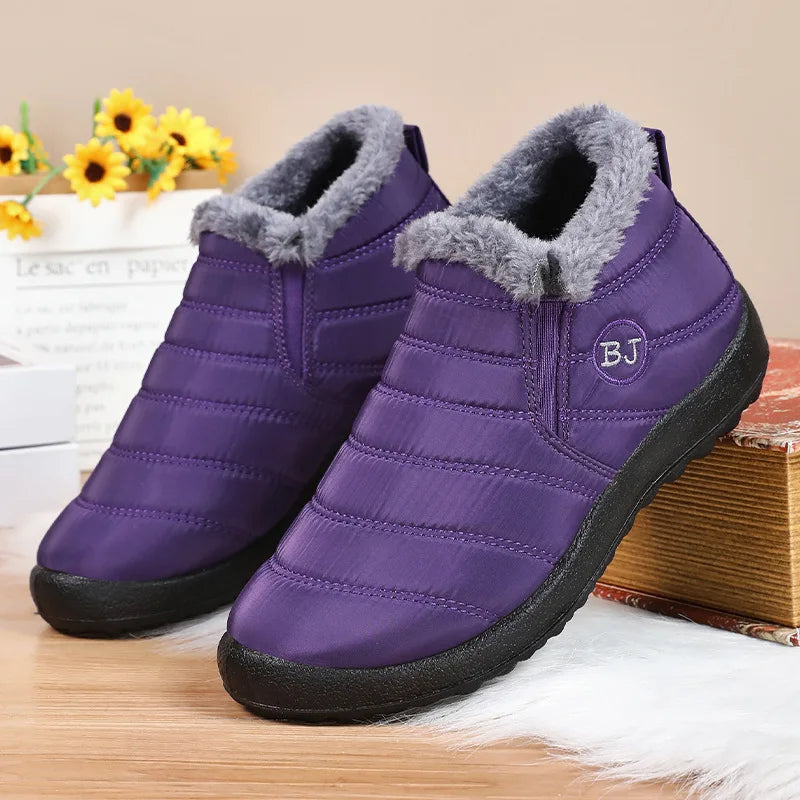 Sapato Warm Plush - Tênis Bota de algodão pelúcia impermeável antiaderente