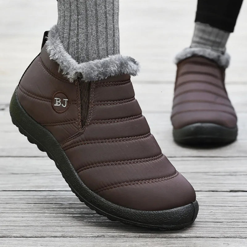 Sapato Warm Plush - Tênis Bota de algodão pelúcia impermeável antiaderente